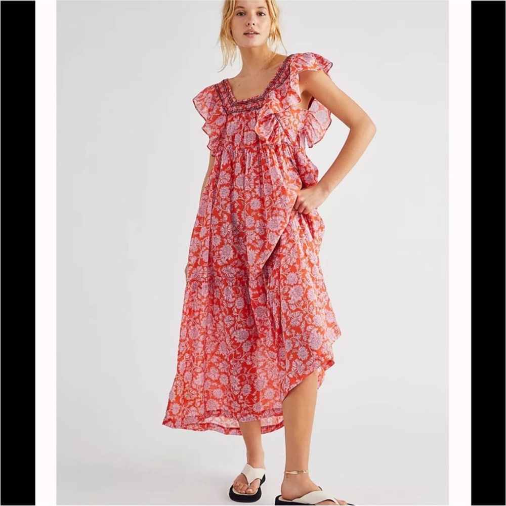 Free People Bonita Printed Midi Dress